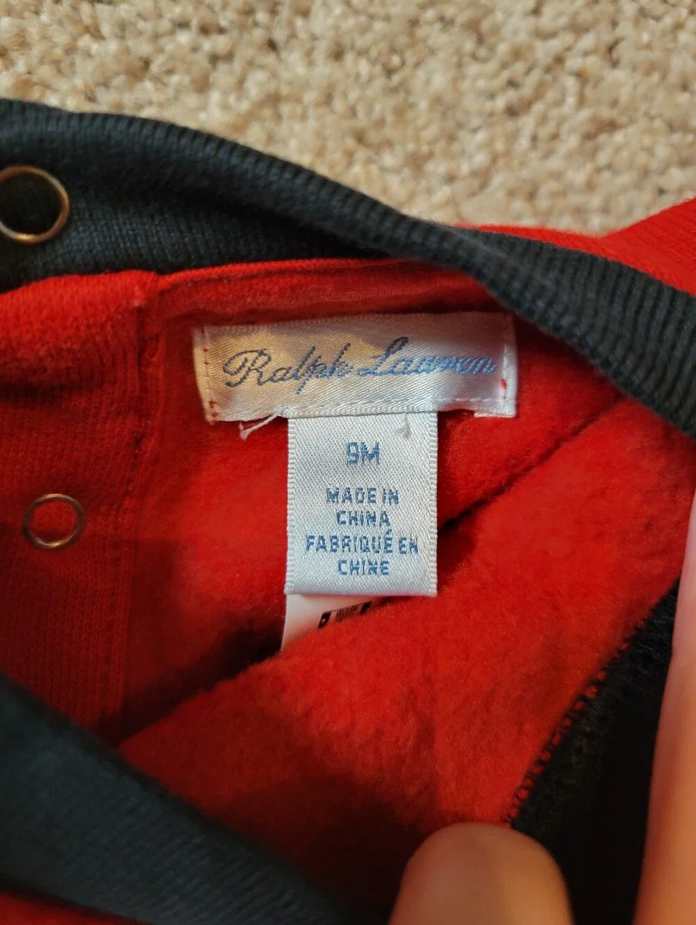Ralph Lauren Polo Bear Fleece Sweatshirt 9M Red